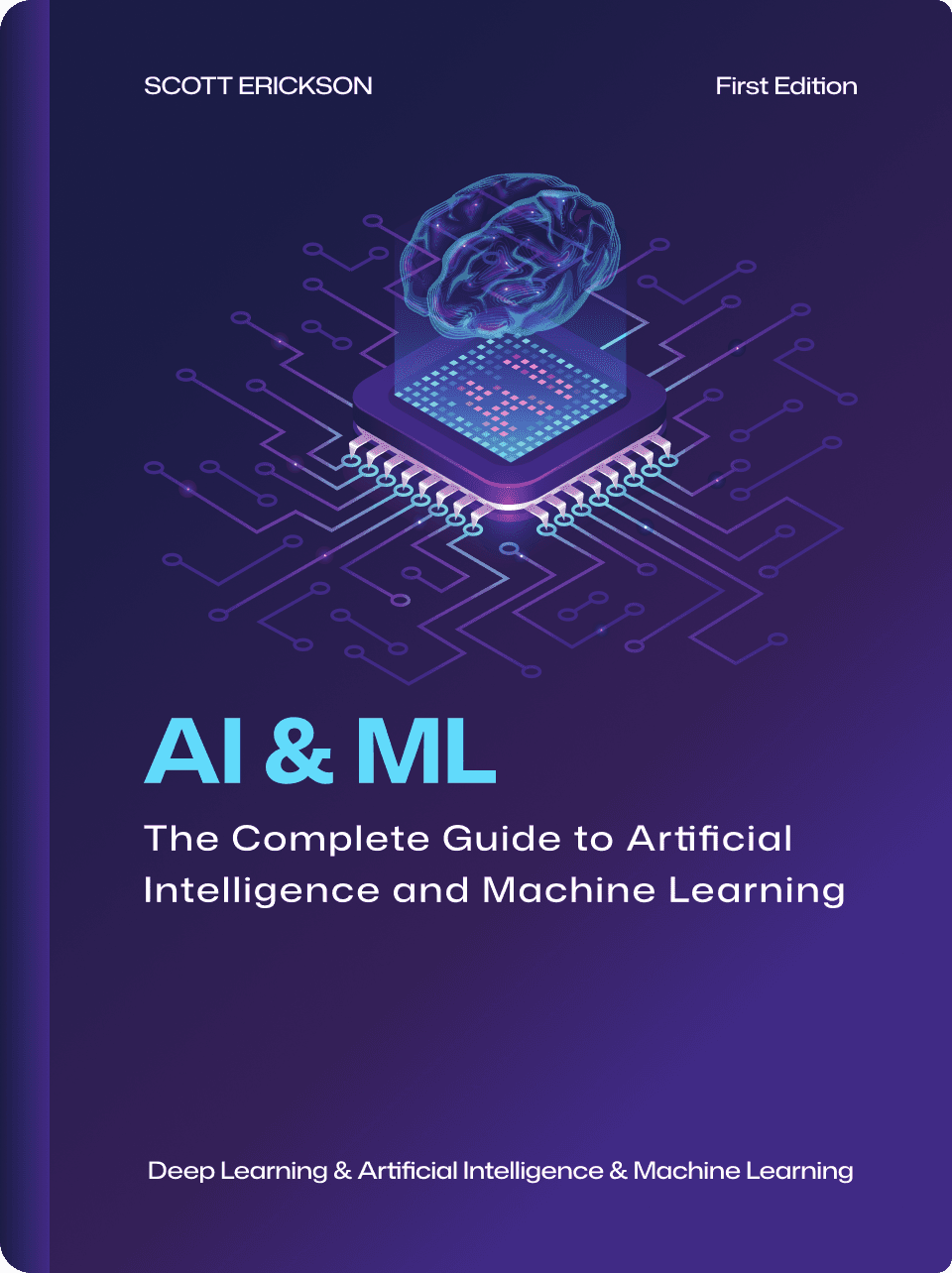 AI & ML Book Cover showing The Complete Guide to Artificial Intelligence and Machine Learning